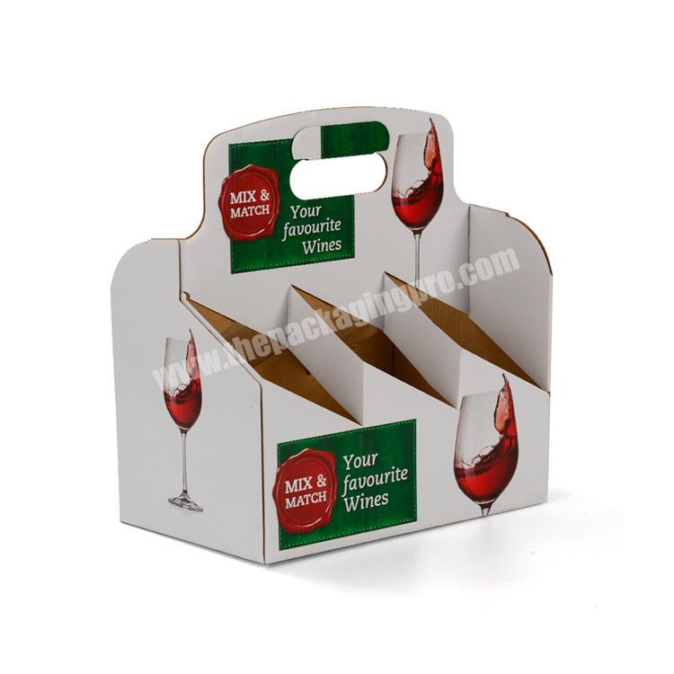 Custom Logo printed Cardboard Corrugated Beer Packaging Carrier 6 Bottle Wine Box