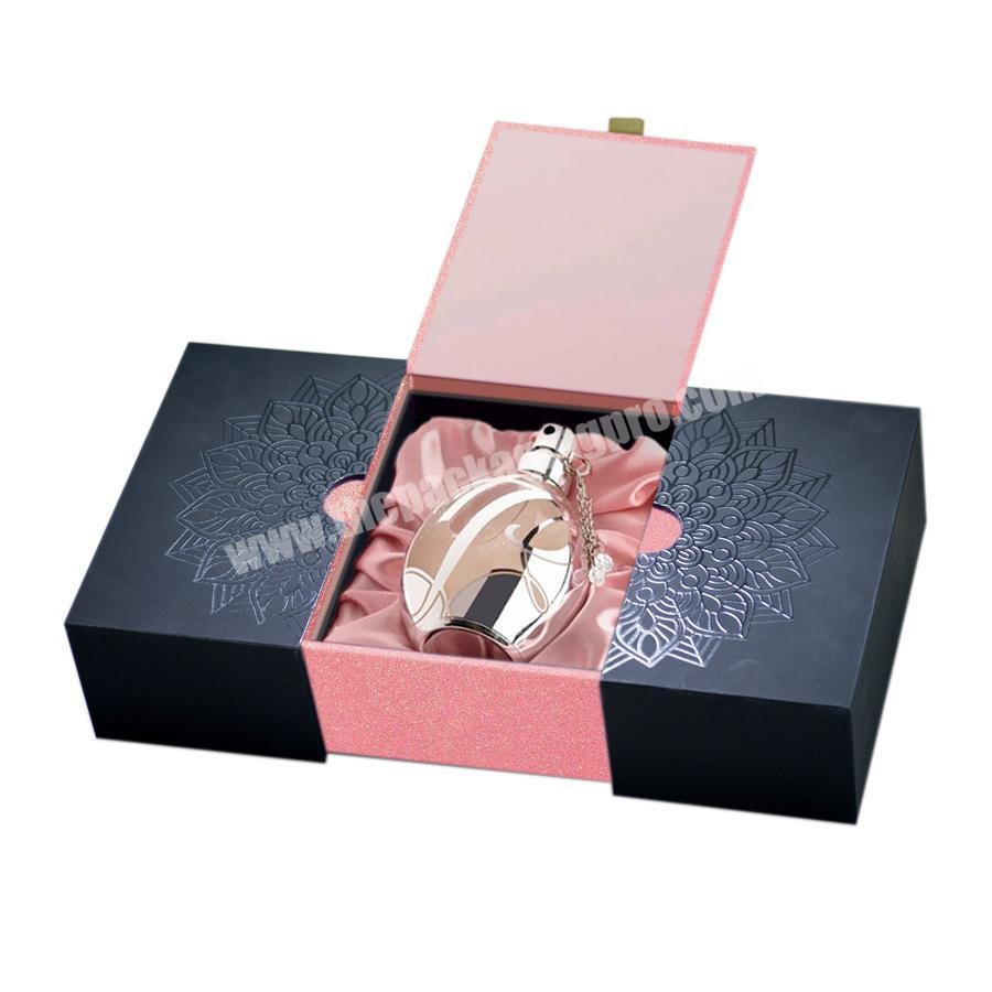 Custom Luxury Black OUD Attar Parfum Perfume Double Door Packaging Boxes