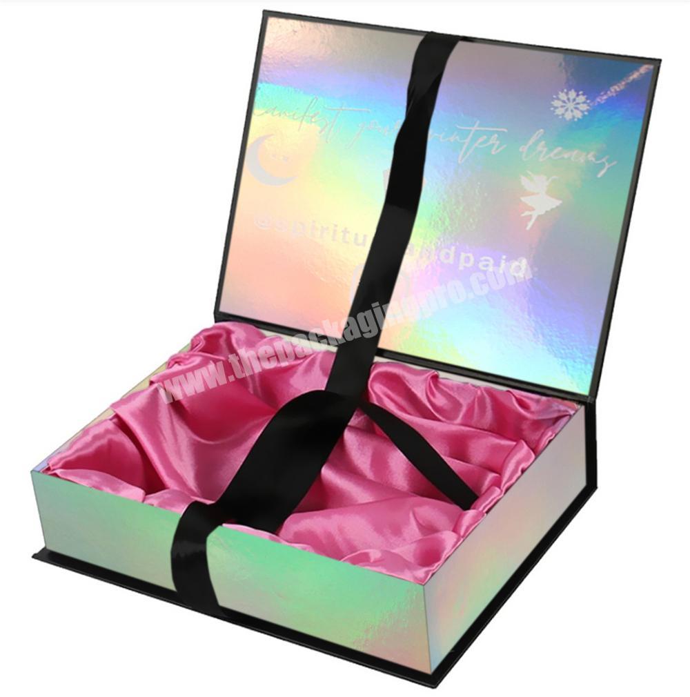 Shop Custom Luxury Black Satin Lined Hair Packaging Box With Satin Inside Insert