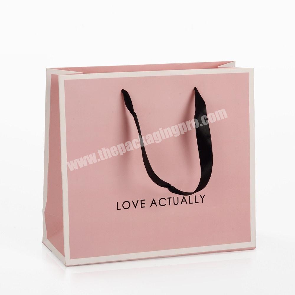 Custom Luxury Clothing Retail Bag Packaging Pink Gift Bag