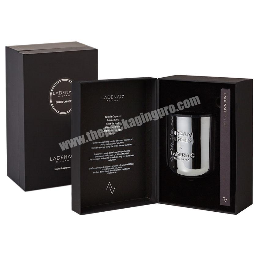 Custom Luxury Matte Black Candle Jars Packaging Boxes Black Candle Box