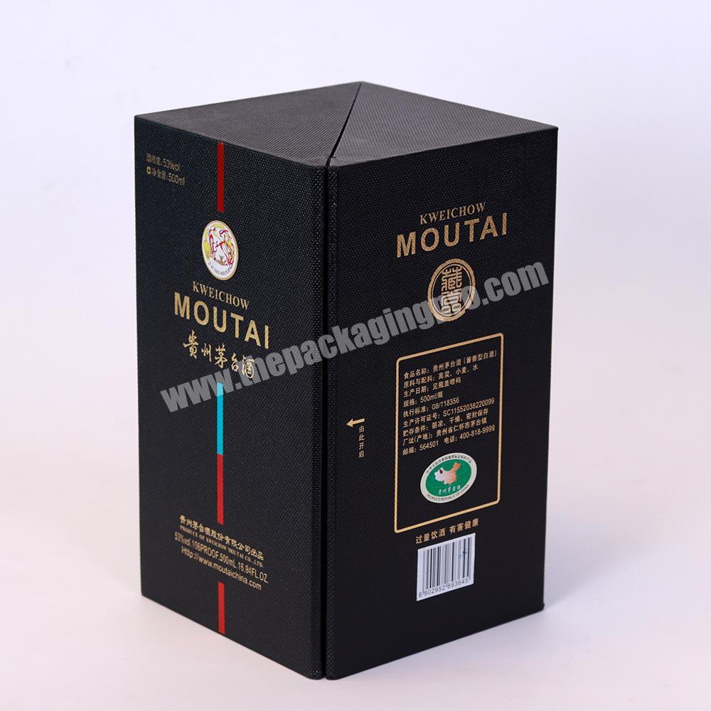 Custom Luxury Packing Gift Wine Gift Boxes Bottle Glass Paper Box Black Wine Box Packaging