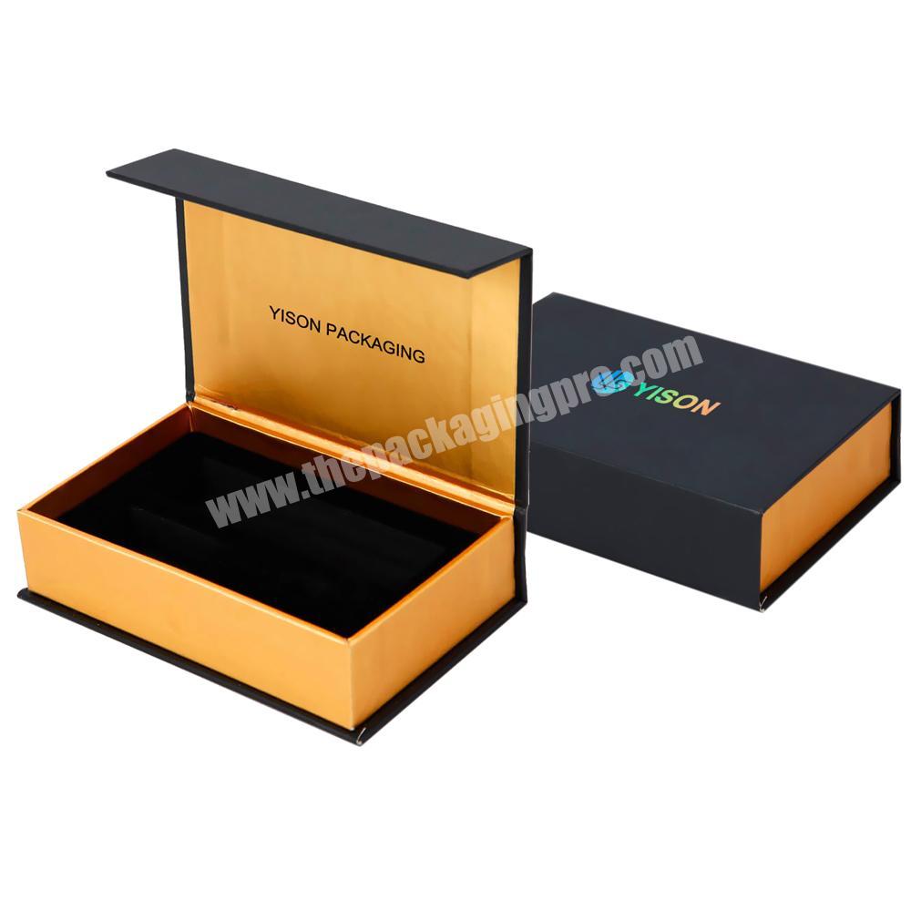 Custom Luxury Paper Black Gift Packaging Magnetbox cajas de empaque Fli Rose Gold Magnet Magnetic Box With Logo