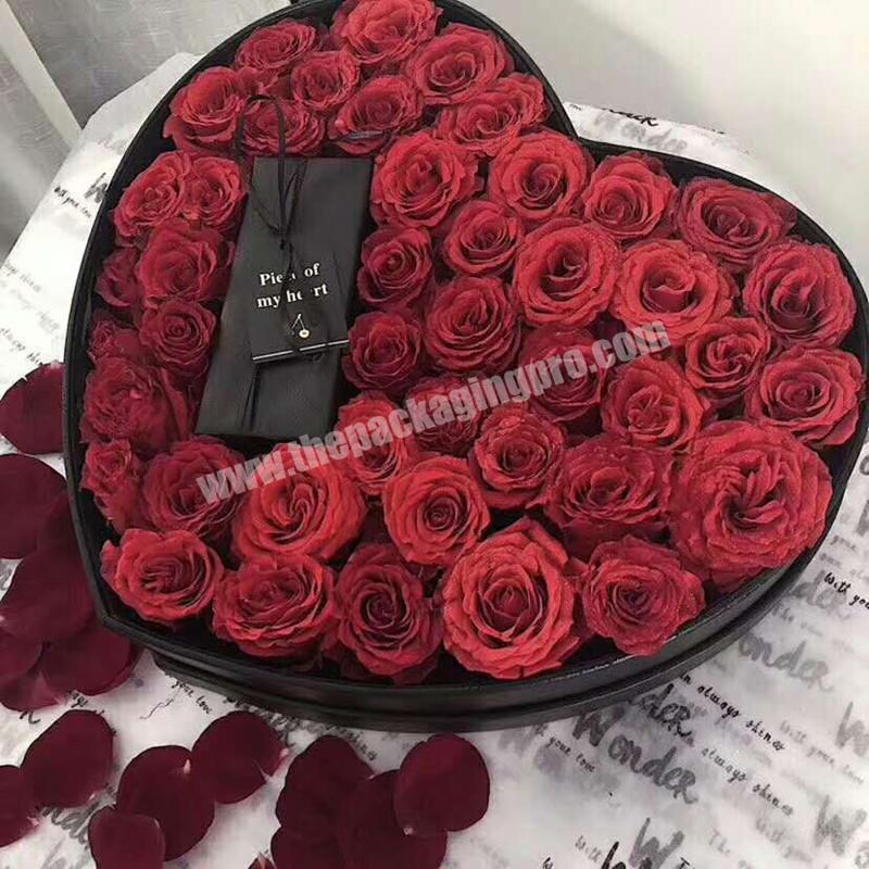 Custom Luxury Printing Heart Shape Flower Box Paper Packaging For Rose