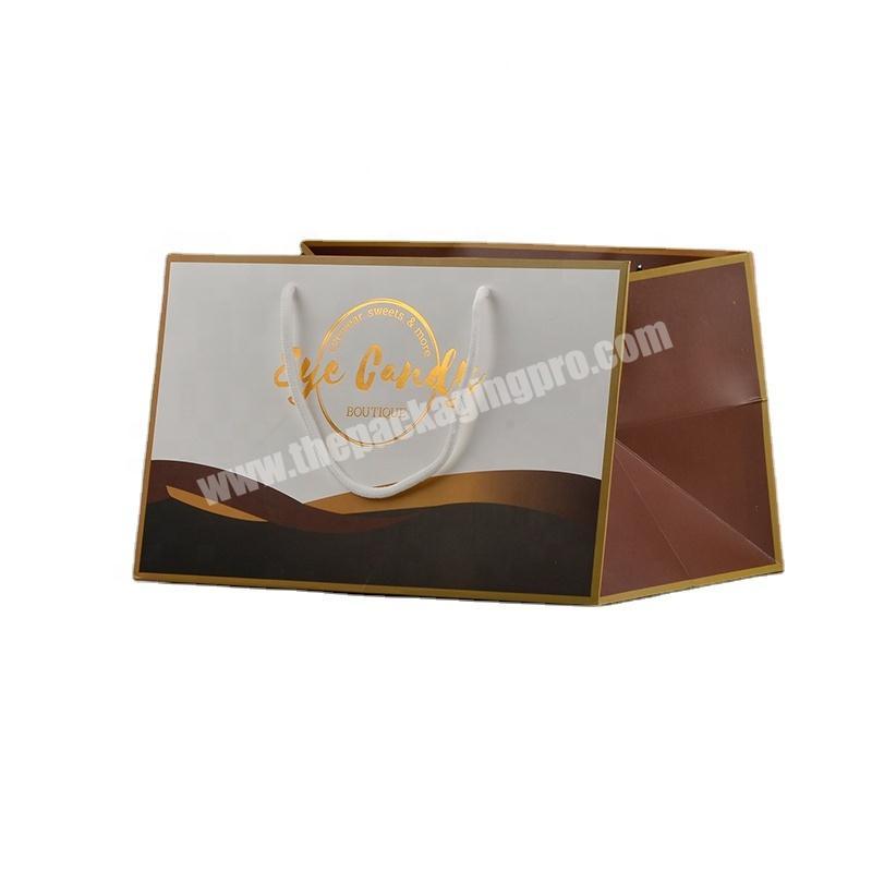 Custom Luxury  Retail Bag Packing Gift Bag Shopping Packaging Paper Bags With Handles For Chocolate