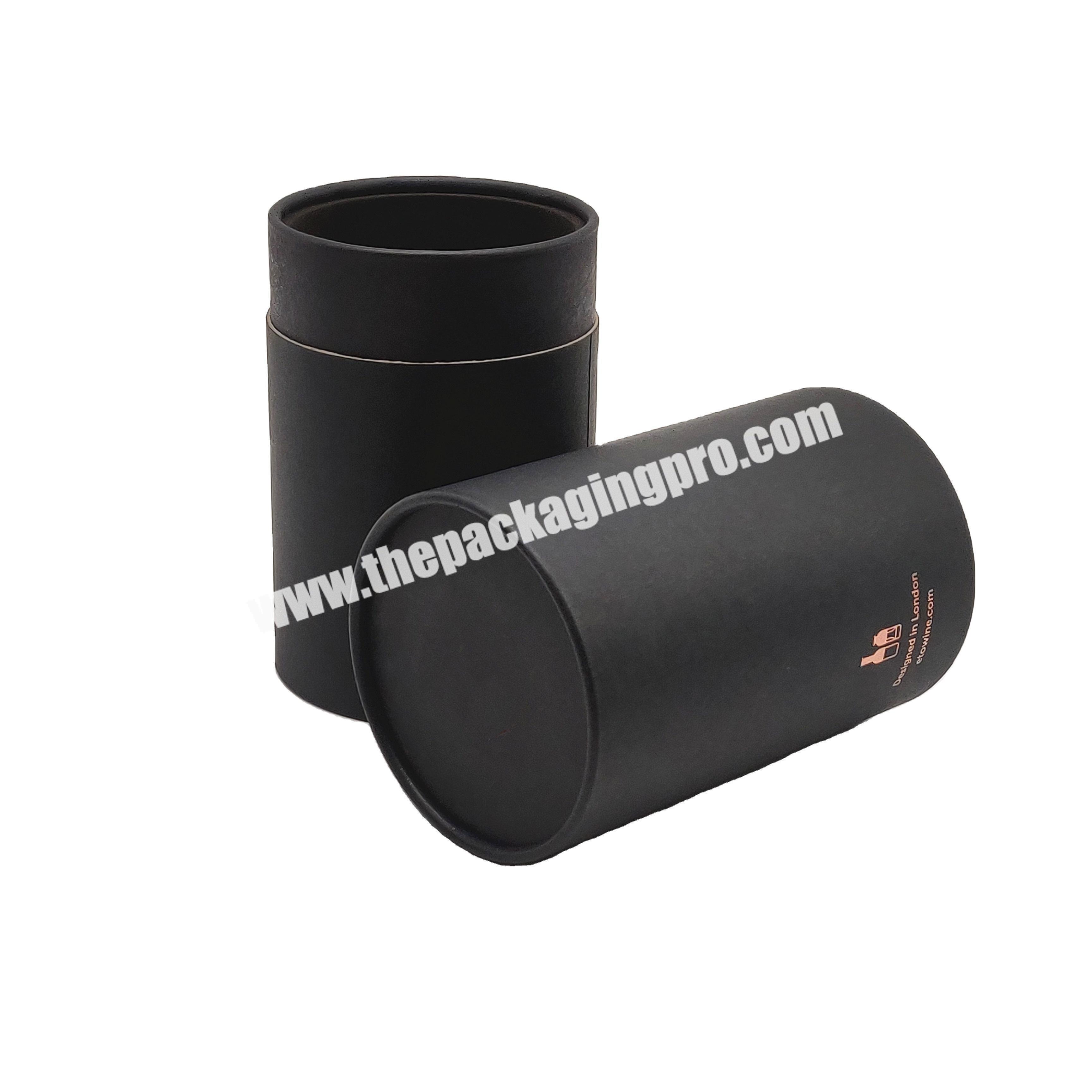 Recyclable Black Cylinder Paper Tube for Wine bottles Packaging Round Box Cardboard 350ml 500ml 750ml