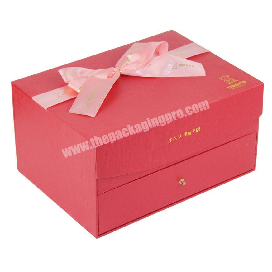 Exclusive custom multiple double goods convenient bowknot ribbon gift box