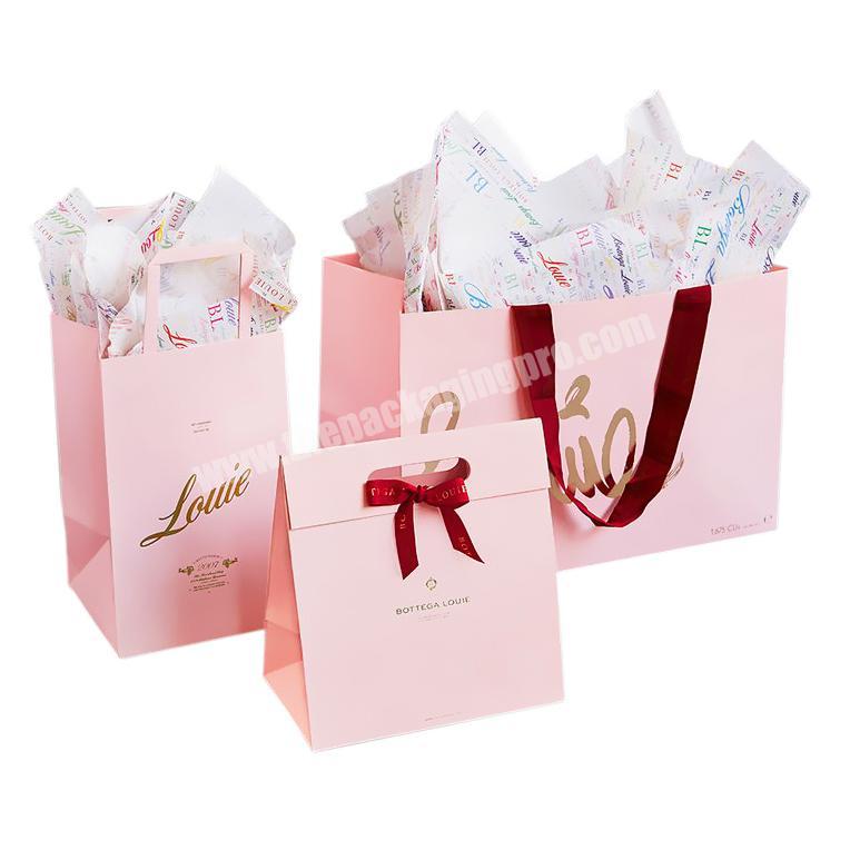 Custom Made Personal Logo Vintage sac en papier Gift Bags With Tissue Paper