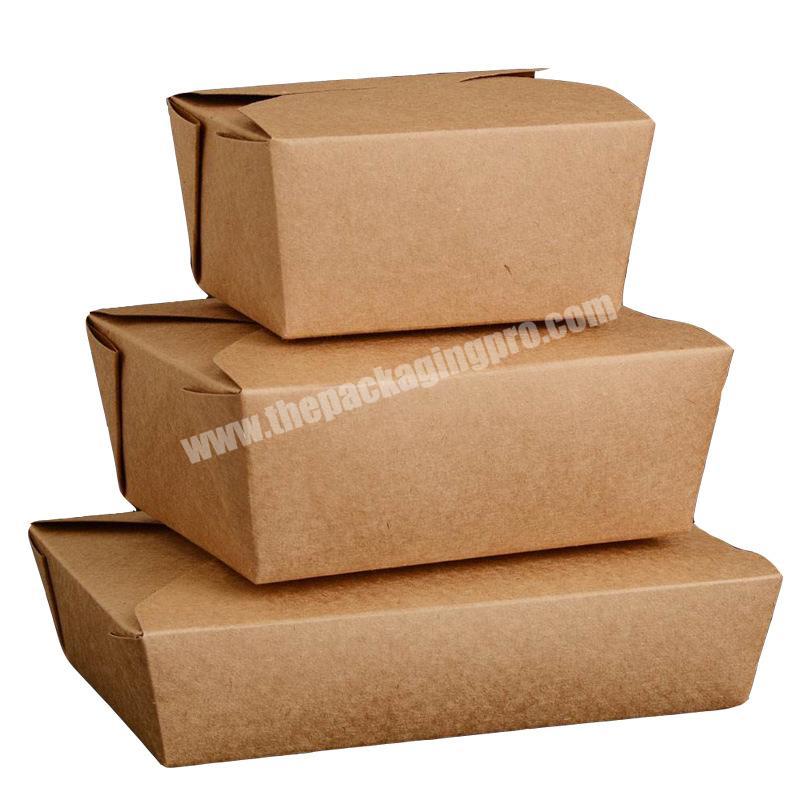 Custom Make Kraft Paper Lunch Meal Box Disposable For Food