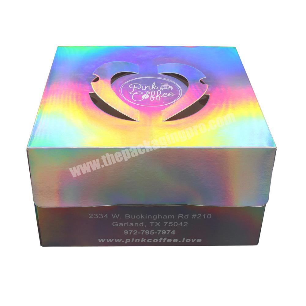 Custom Paper Cake Boxes Packaging Small wedding cake box with window