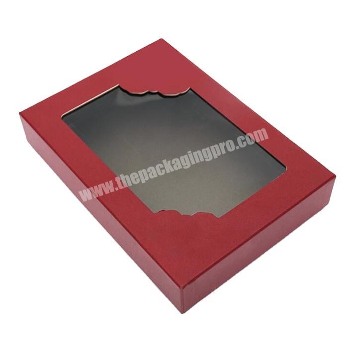Custom Paper Gift Packaging Cardboard Box with Clear Lid PVC Window