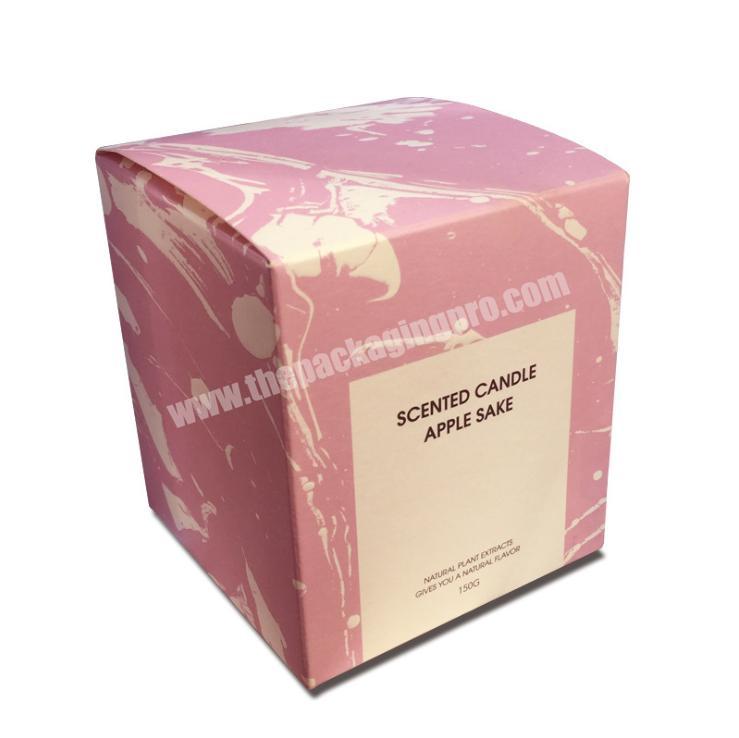 Custom Pink Coated Paper Double-Sided Printing Foldable Packaging Box and Candle Boxes