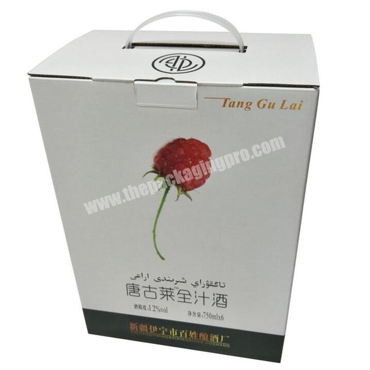 Custom Printed 6 Pack Bottles Carton Boxes Corrugated Wine Packing Box For Sale