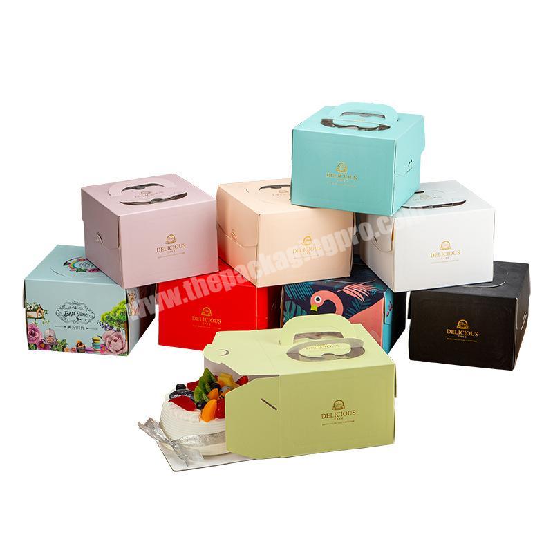 Custom Printed Cardboard Paper Cake Box with Window/Handle