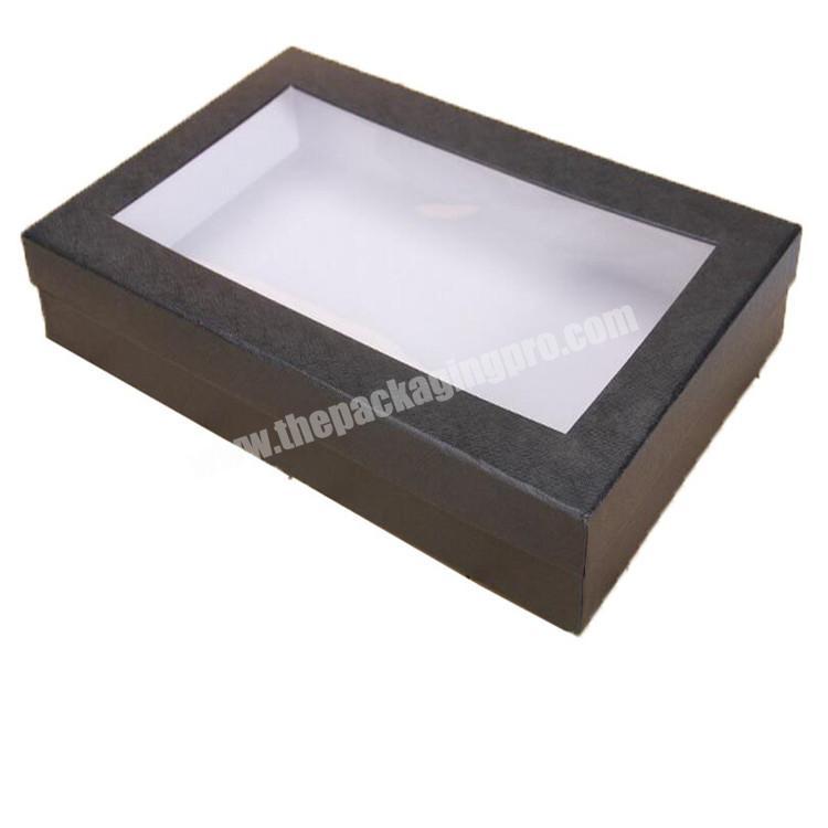 Custom Printed Logo  Silk Ribbon Scarf Gift Mailing Boxes With Clear PVC Window