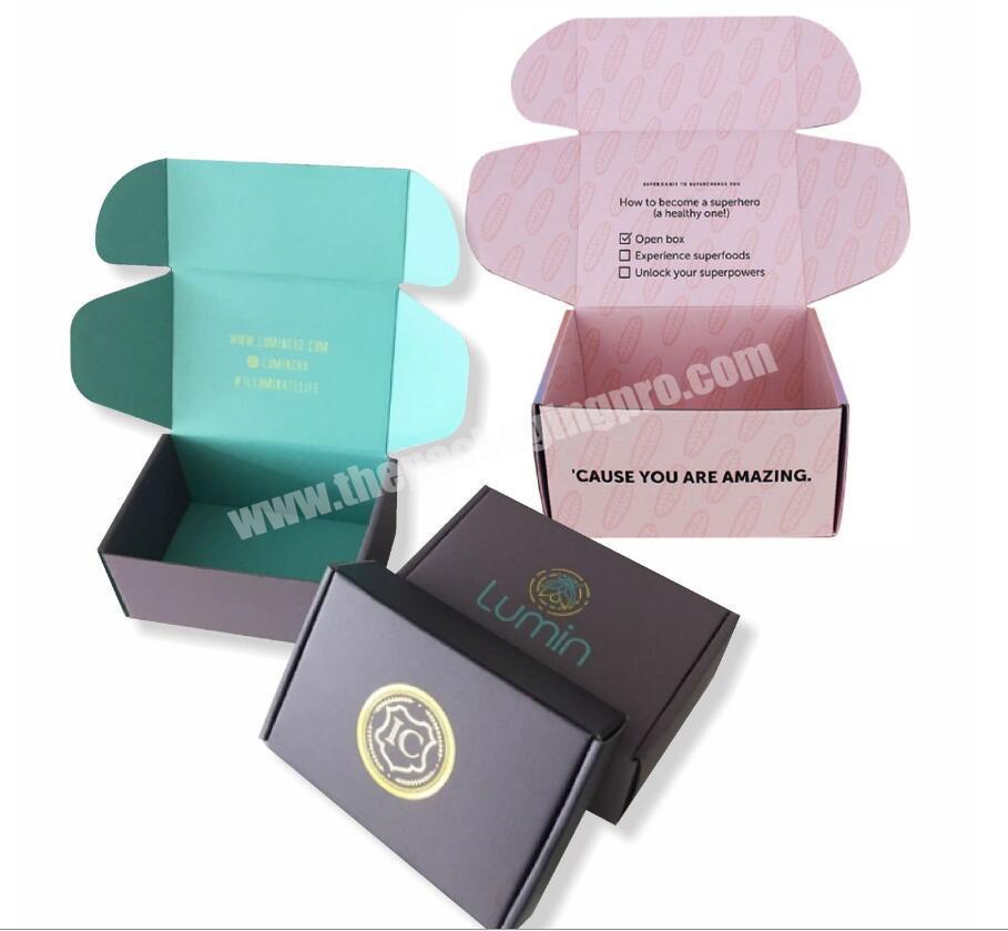 Custom Printed Pink Colorful Logo Corrugated Clothing Shipping Mailer Box Clothing Packaging Mailer Box