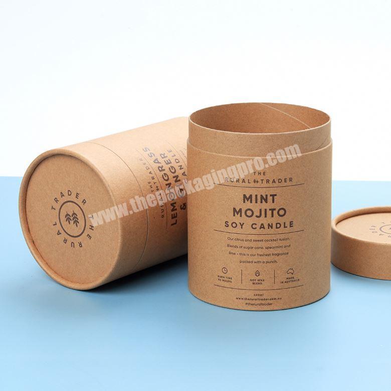 Custom Printed Recycled Black Paper Tube For Candles