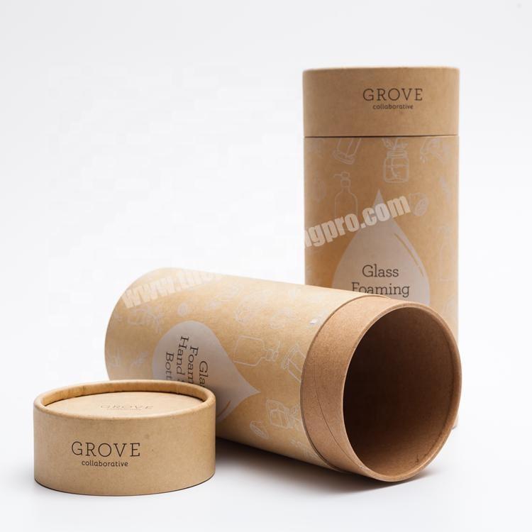 High Quality  Round Cardboard Tube Paper Tube Packaging Roll With Plastic lid