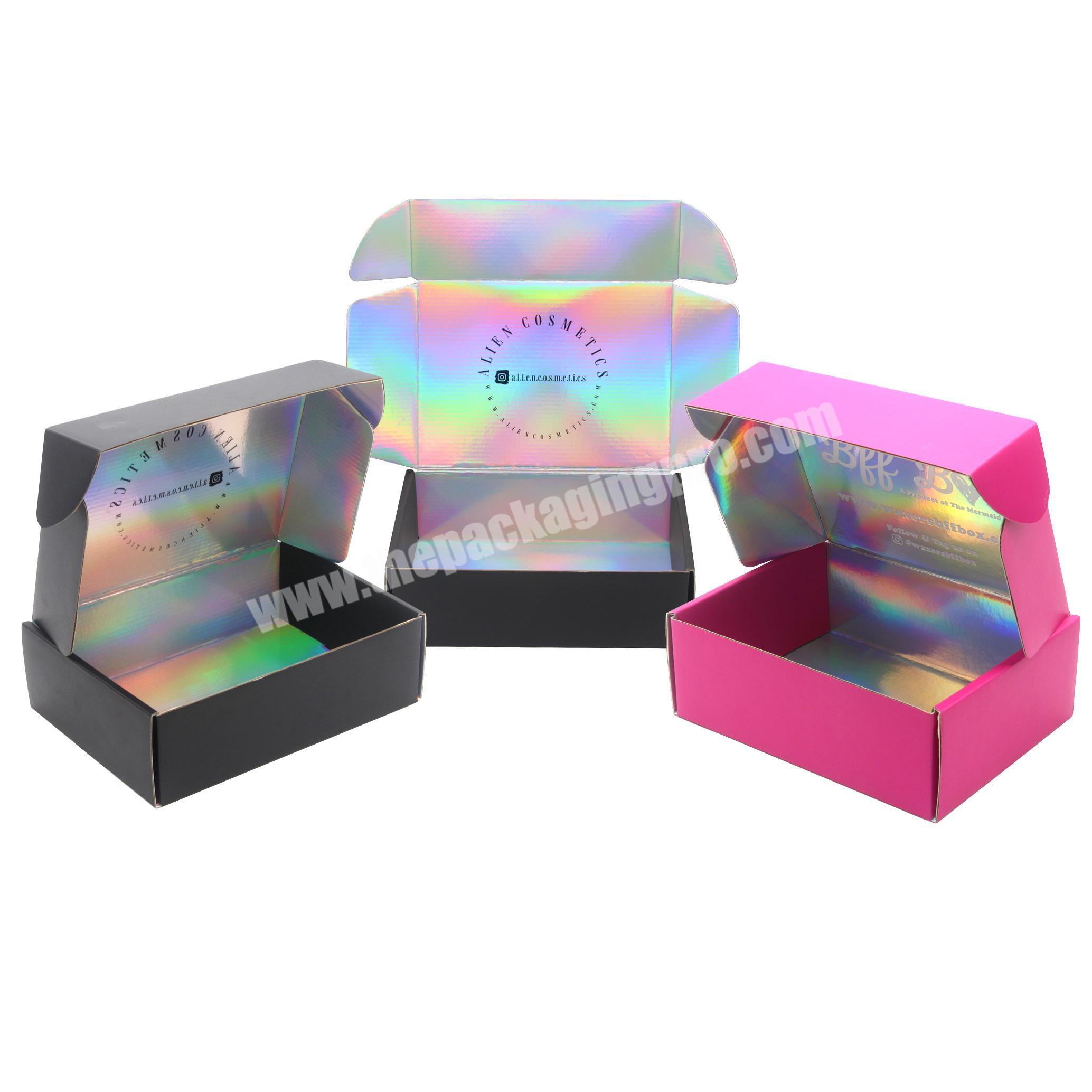 Custom Printing Holographic Shipping Mailer Box Hologram Cardboard Mailing Box Packaging Holographic