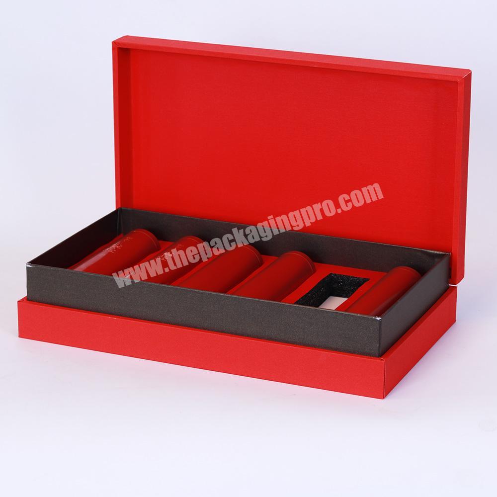 Custom Red Black Paper Rigid Setup Boxes Rectangle Square For Lipstick Box
