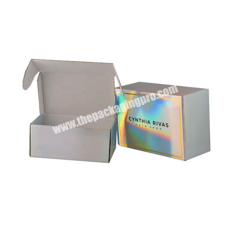 Custom Shiny Color Folding Carton Shipping Box Foldable Packaging Paper Box Hologram Paper Box With Logo Printing