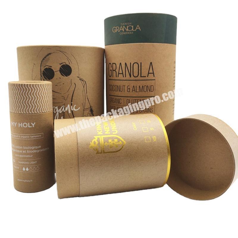 Custom Size Design Perfume Bottle Packaging Biodegradable Cardboard Candle Paper Tube For Protein Powder Packaging