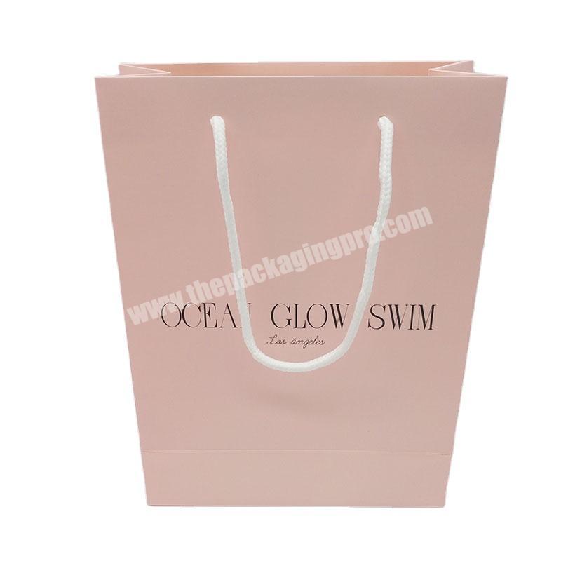 Custom Size Pink Gift Clothing Shopping Paper Bags With Your Own Logo