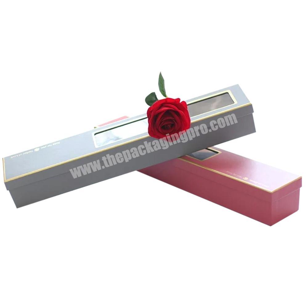 Custom Small Window Paper Single Rose Flower Box For Single Flower