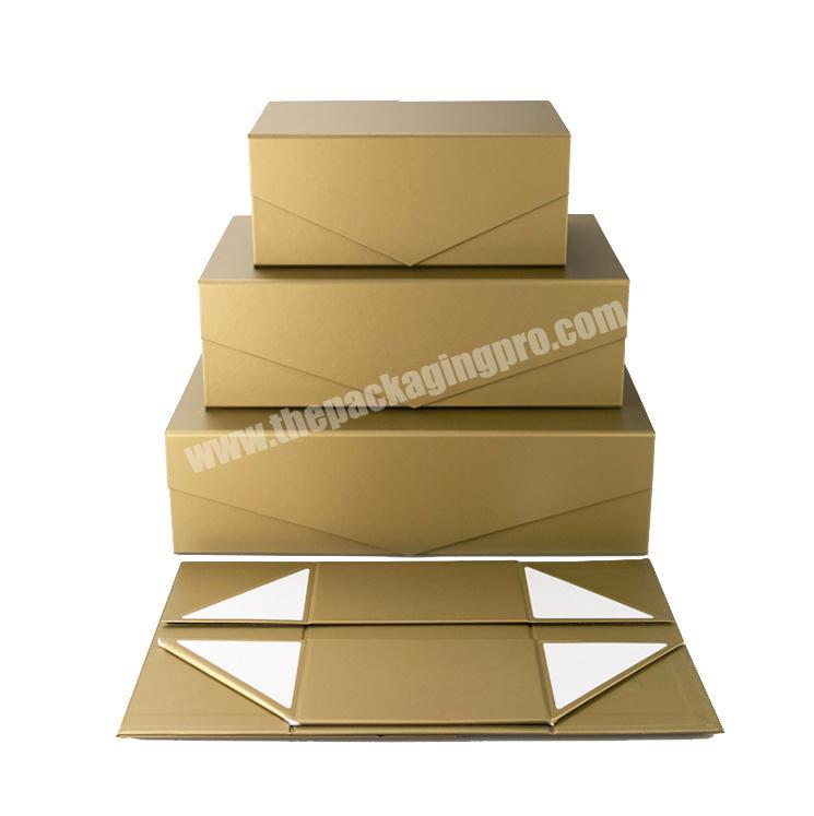 Custom big paper foldable rose gold gift boxes for clothes