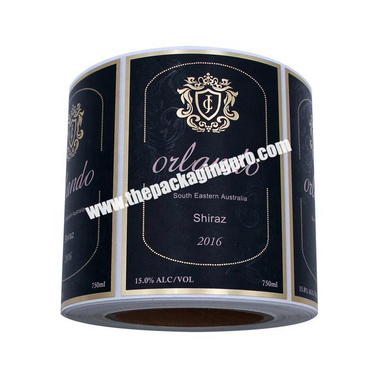 Custom wine glass tags wine label printing for wine bottle labelling machine