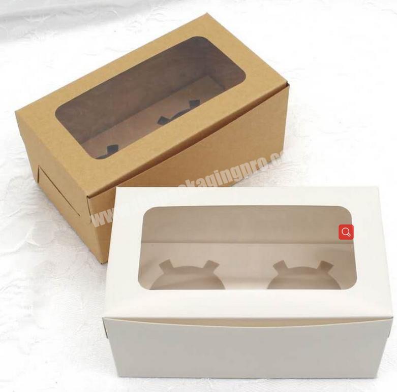 Custom cake packaging gift box paper boxes cupcake boxes with clear window