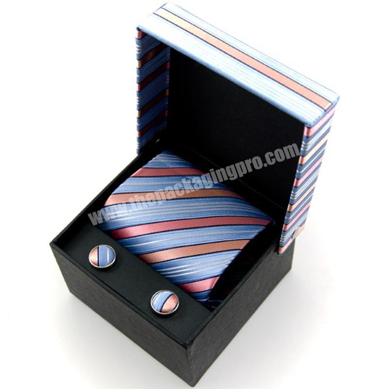 Custom cardboard paper gift box wholesale cufflinks bow tie neck tie gift packaging boxes
