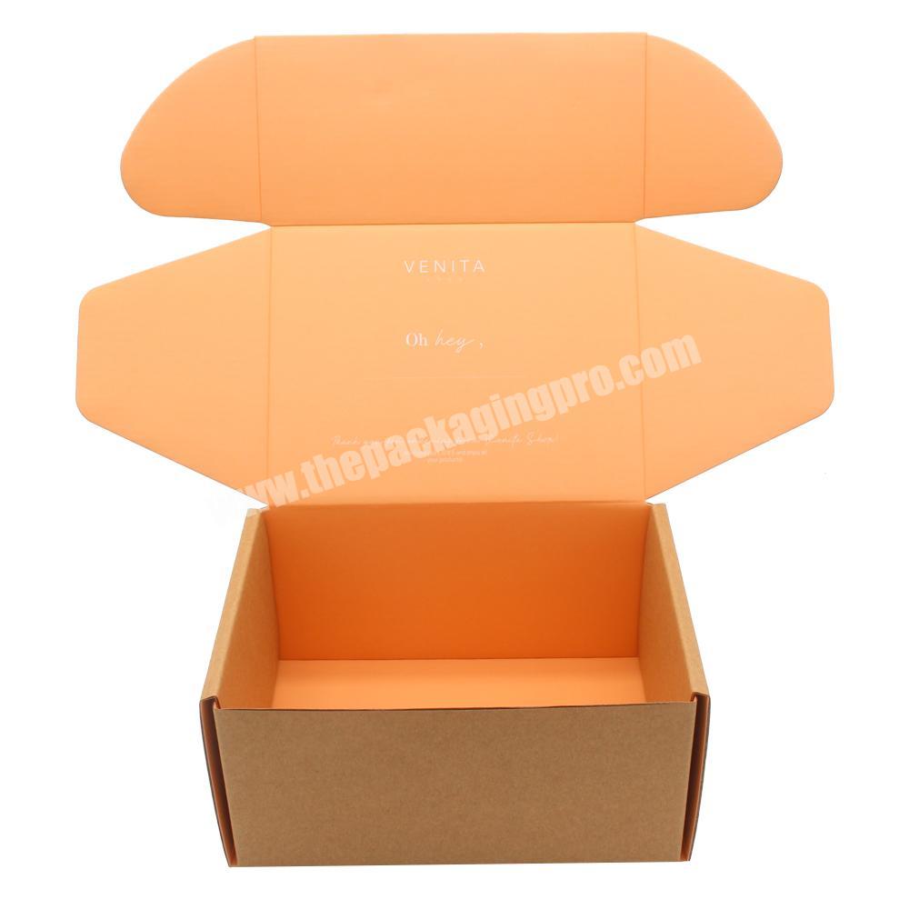 Custom cmyk color printing kraft yellow corrugated shipping packaging box