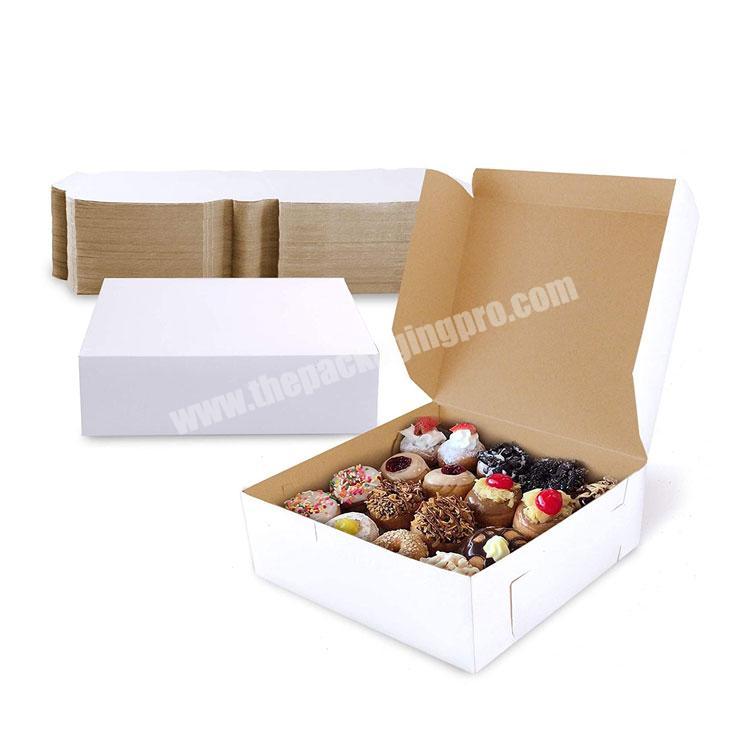 Custom composatable kraft paper cardboard baked goods packaging cake pastry paper boxe packaging