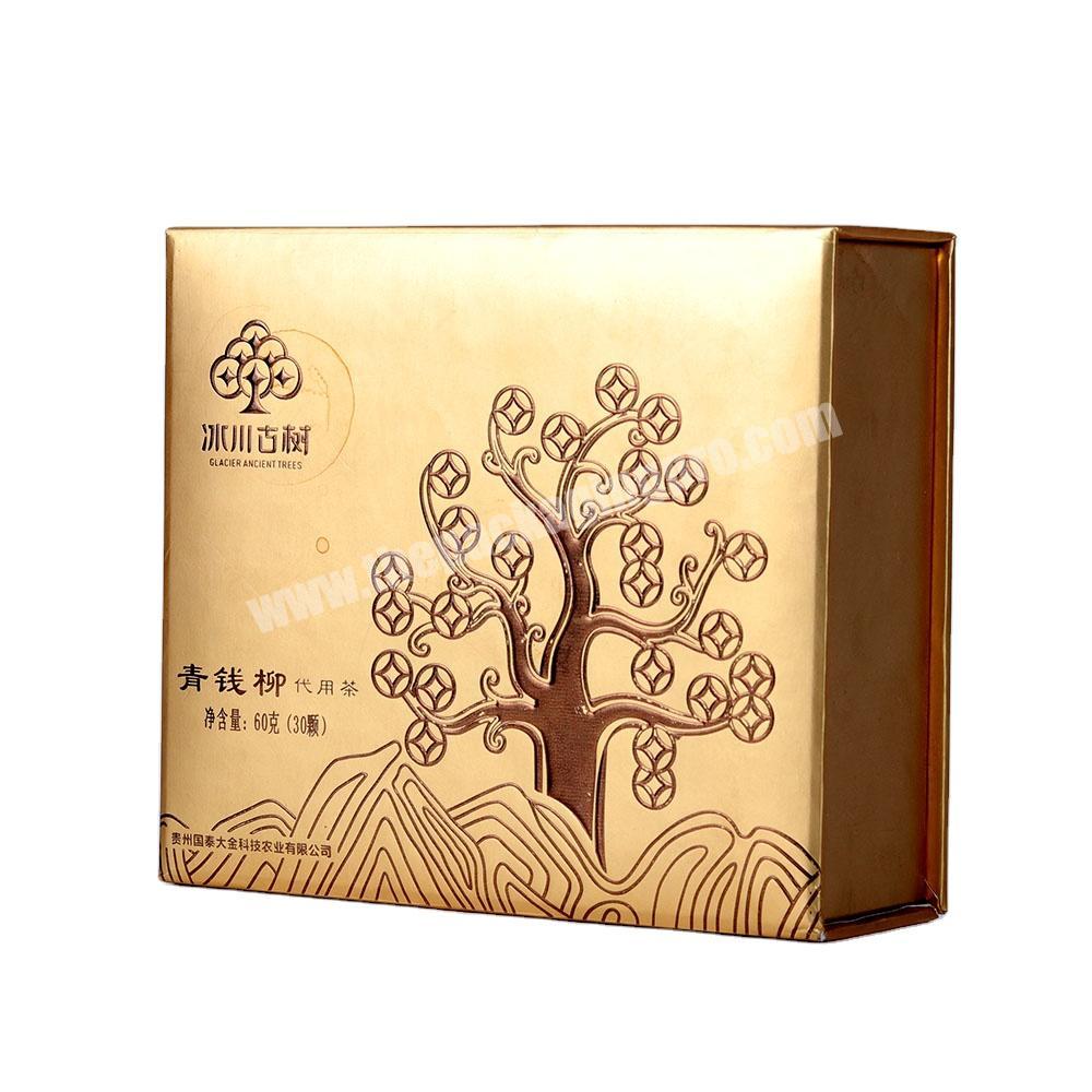 Custom creative specialty paper printing elegant herbal tea package box tea sachet clamshell gift packaging box