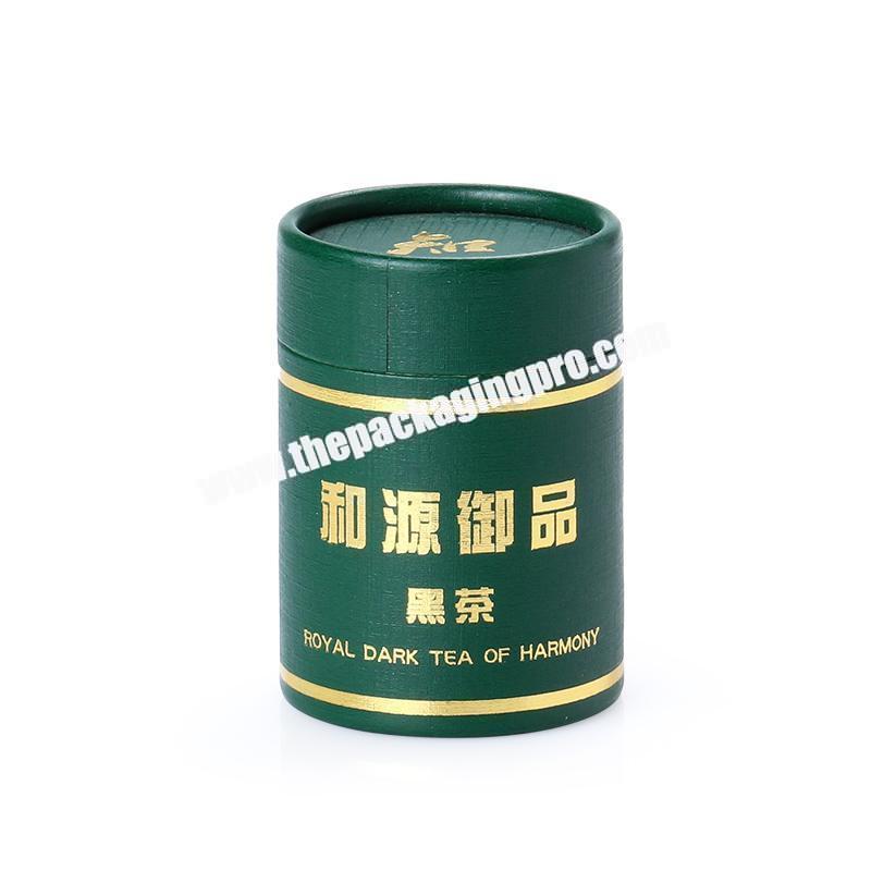 Food grade offset printed Kraft Cylinder cardboard round paper can aluminum snap seal tubes packaging tea coffee with foil lined