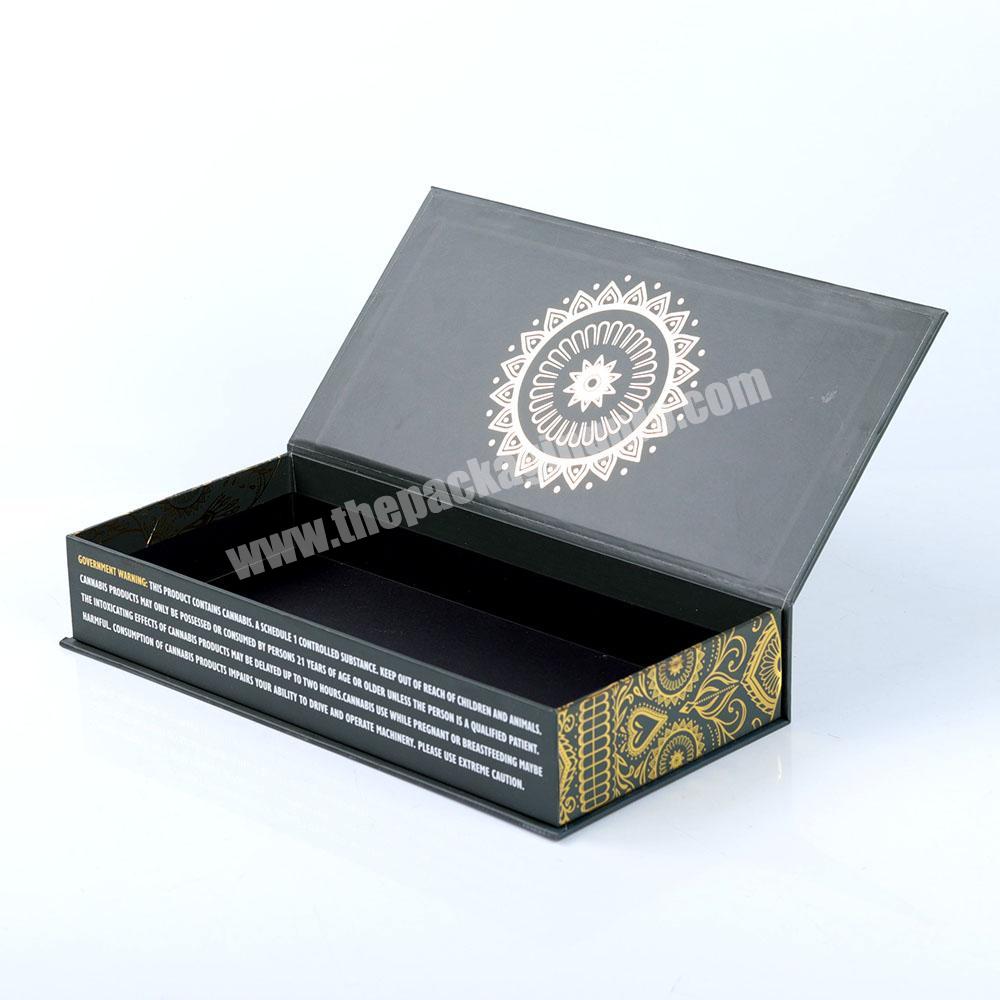 Custom design luxury black cardboard paper perfume bottle magnetic packaging gift box