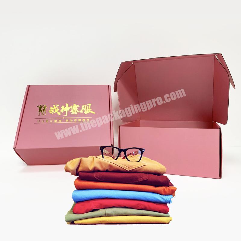 Custom double-sided printing of pink and gold logo corrugated paper packing box
