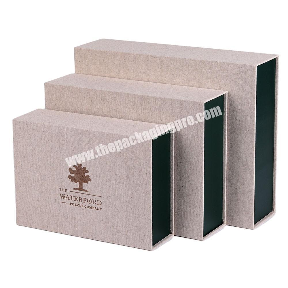 Wholesale custom luxury linen clothes invitation magnetic gift box