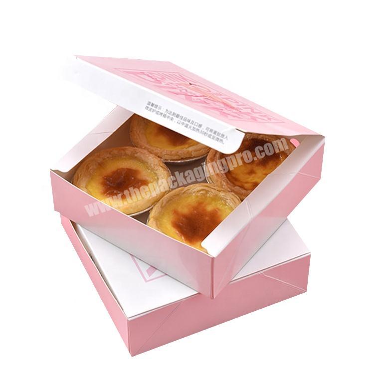 Custom egg tart packaging box for bakery shop