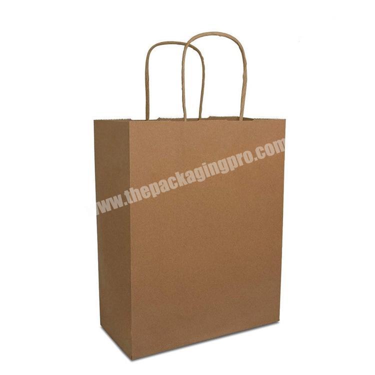 Custom estaurant takeouts Brown Shopping Kraft Gift Paper Bags with Handles
