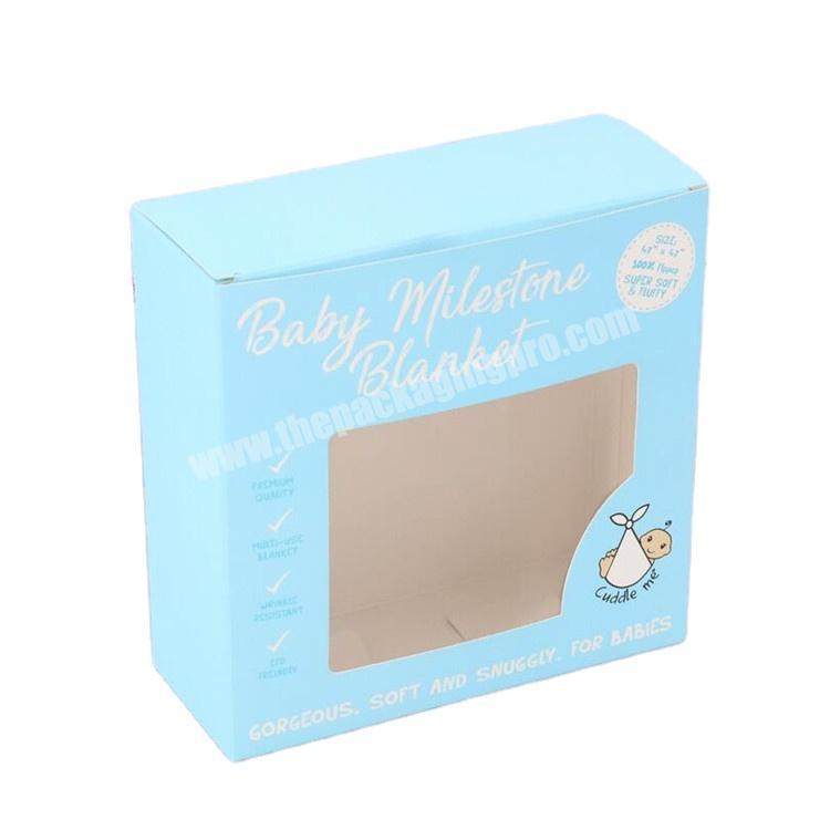 Custom foldable  cardboard gift box with PVC window,baby clothing towel gift box