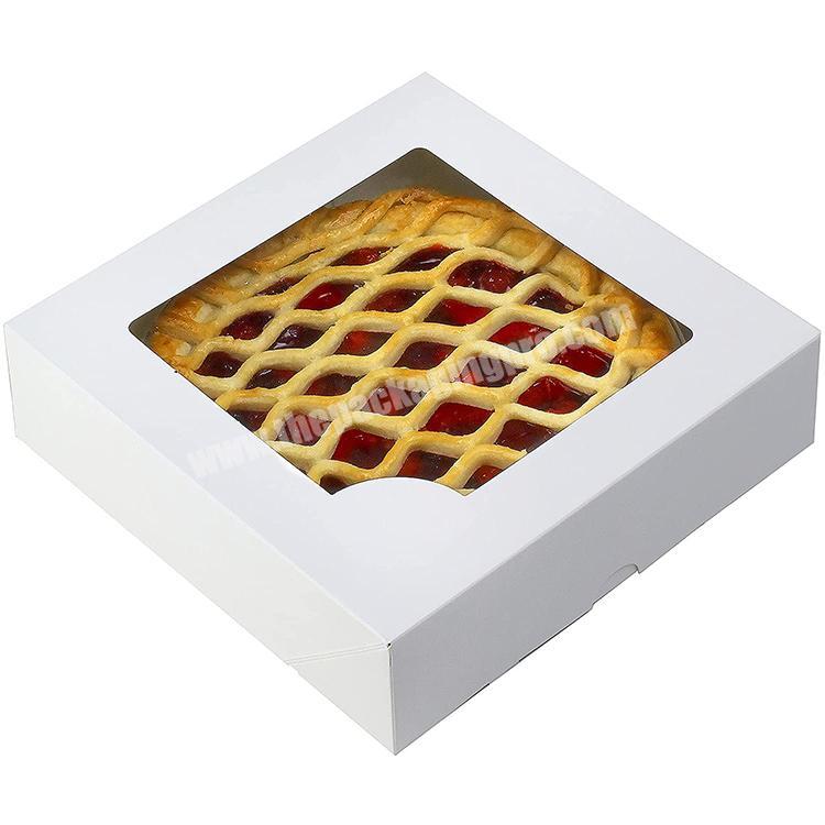 Custom food bakery white cake packaging paper box containers with window
