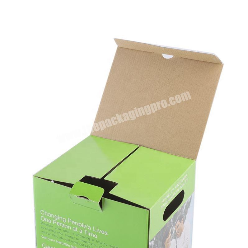 High quality folding green square skin care packaging paper box with glossy lamination
