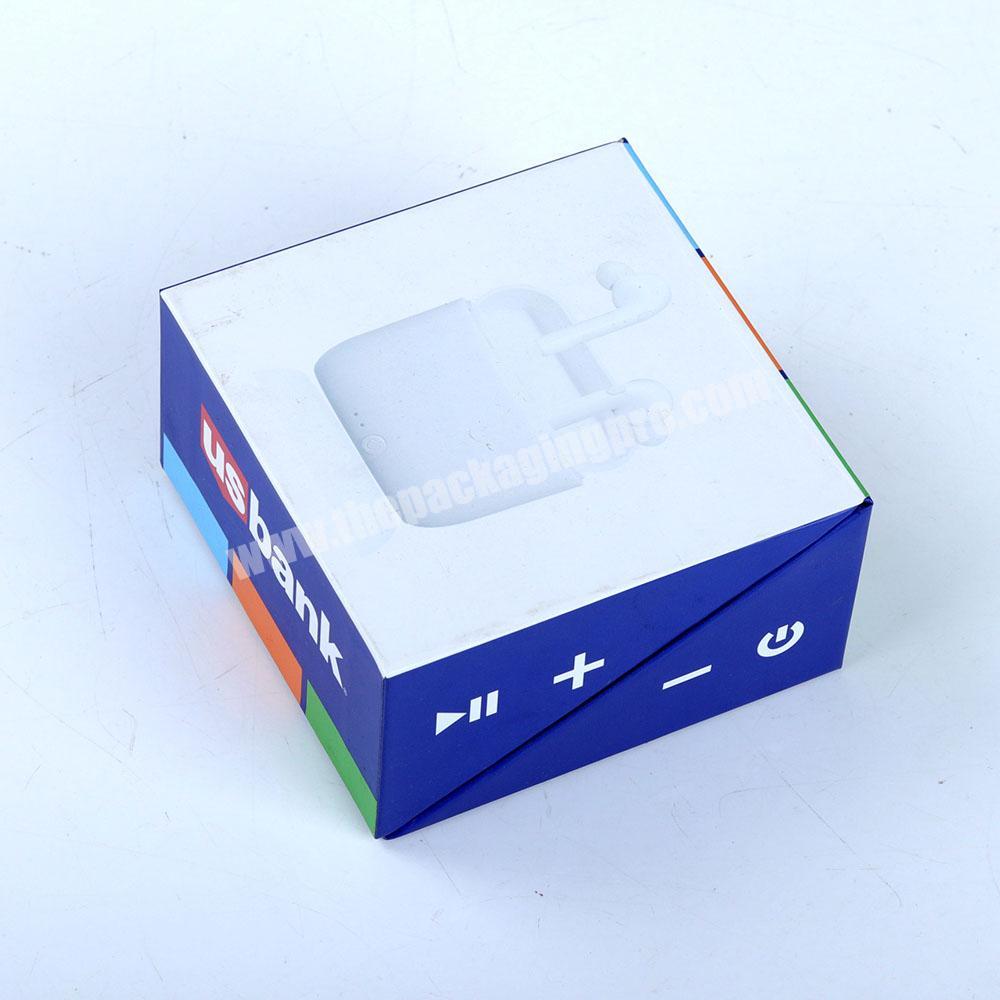Custom headphone packaging box CMYK printing good quality hard paper packaging box for earphone