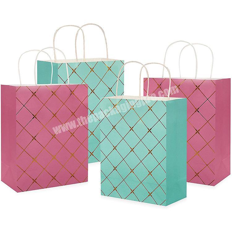 Custom logo fashion print cosmetics luxury gift shopping paper bags with handles