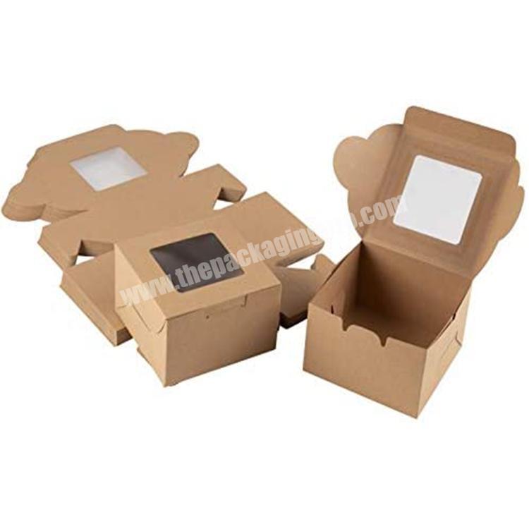 Custom logo  kraft paper packaging takeaway food box with transparent pvc window