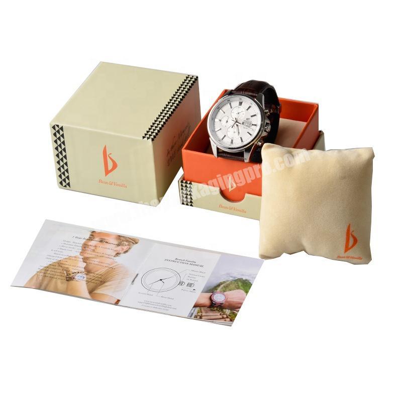 Custom logo luxury paper gift strap packaging cardboard watch boxes for watch