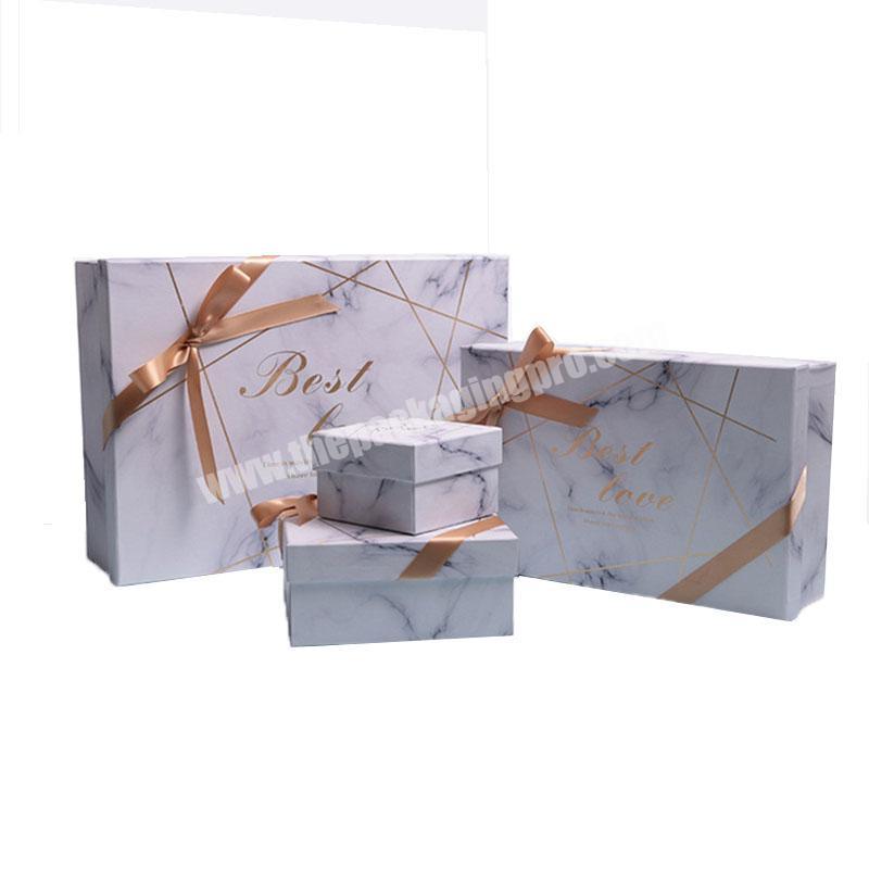 Custom logo  packaging gift box for packing marble texture