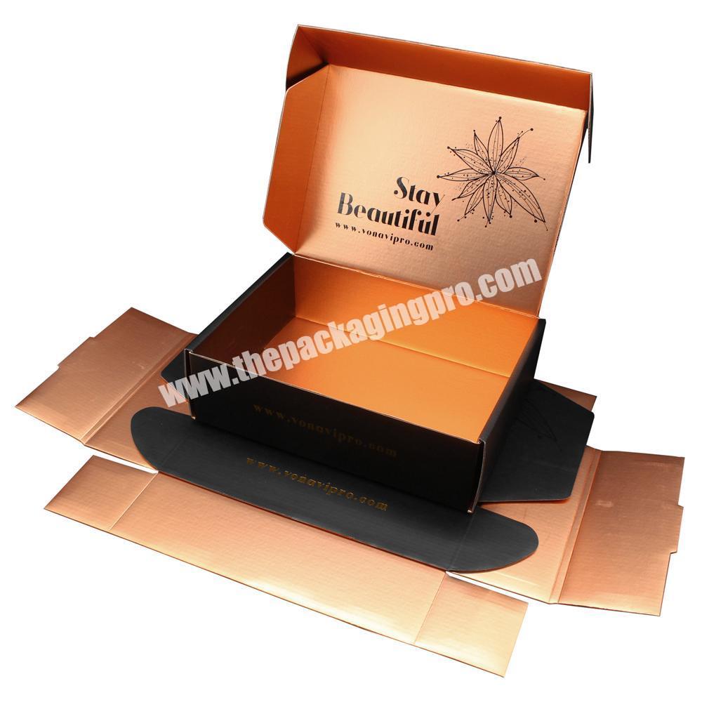 Custom logo print kleding verpakking doos carton emballage personnalisable black personalized mailer shipping boxes